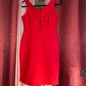 LOVE J Red Sexy Fitted Dress with Back Gold Zipper